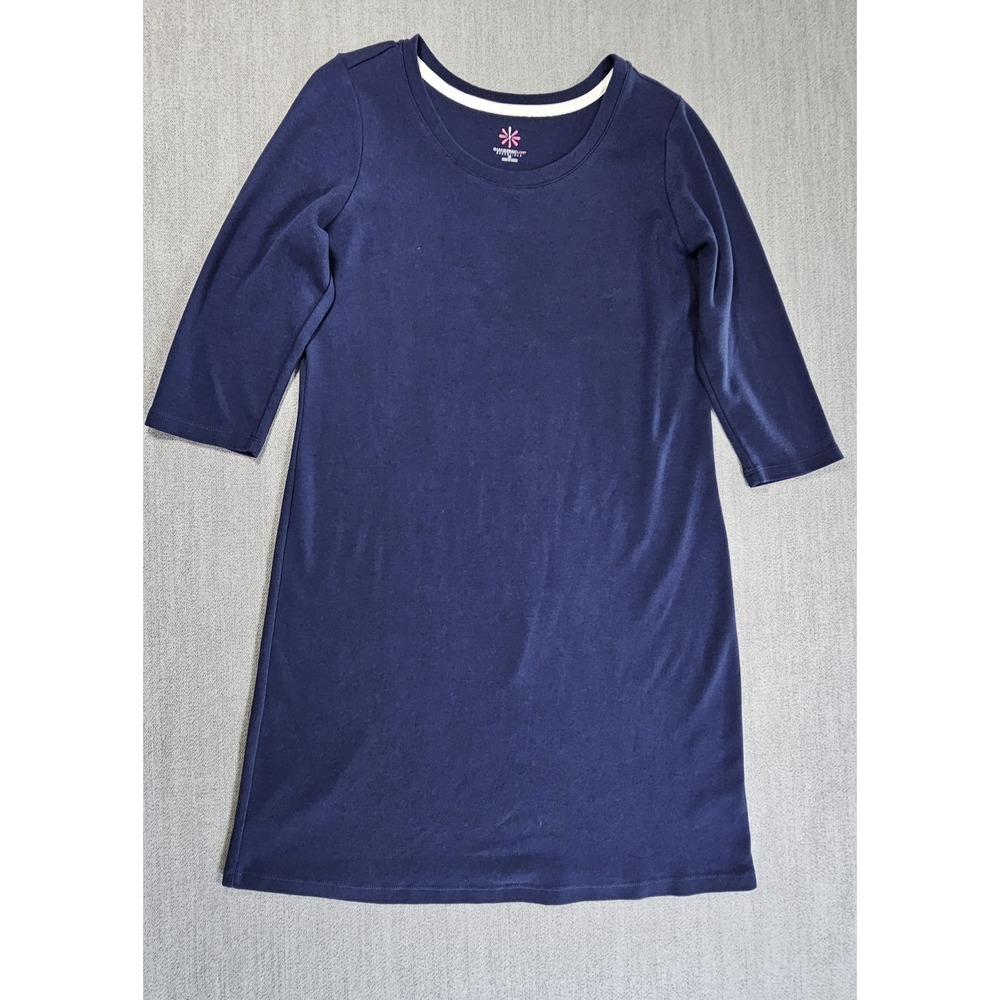 Isaac Mizrahi‎ Live Essentials T-Shirt Dress Women's Medium Navy 100% Cotton